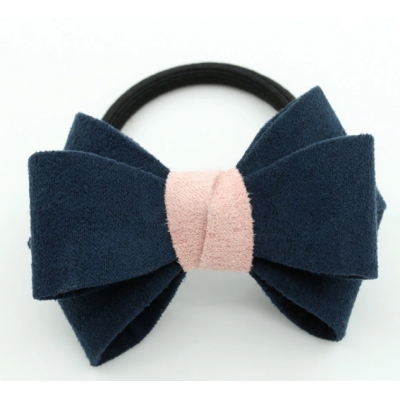 Multi color large bowknot hair accessories, dull polish fabric rubber hair band